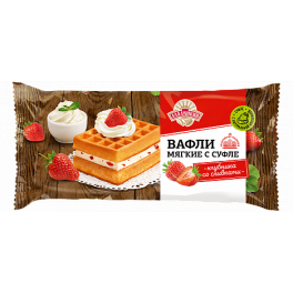 Вафли мягкие гофры с суфле c начинкой,122г
